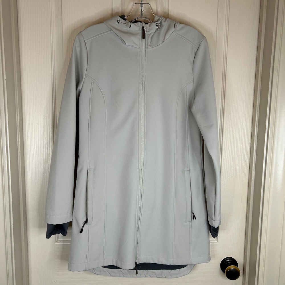 Freedom Trail‎ by Kyodan Womens Light Gray Hooded Softshell Jacket P/S